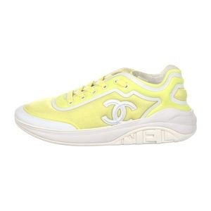 Chanel white/yellow sneakers in size 39.5